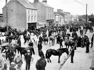 Early 20th Century shot of Buttevant Streetscape on Cahirmee Fare Day